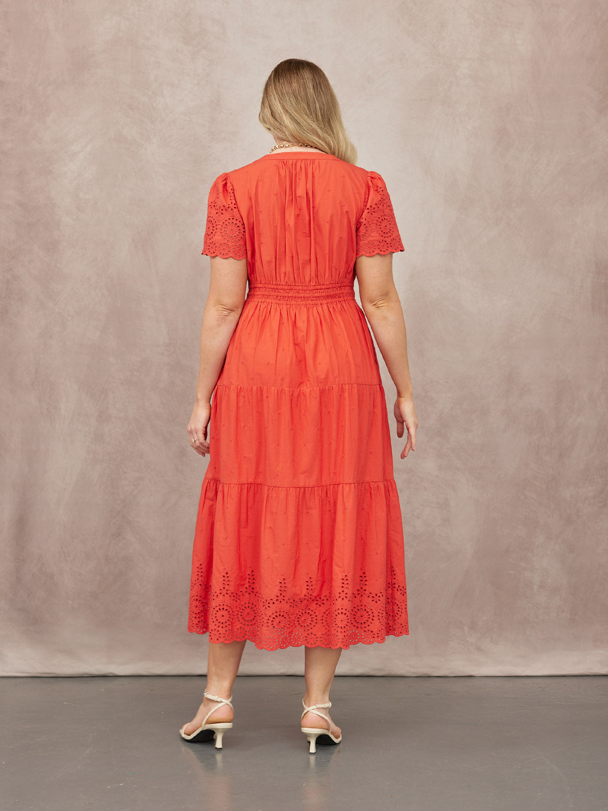 Georgie Cotton Summer Dress - Red