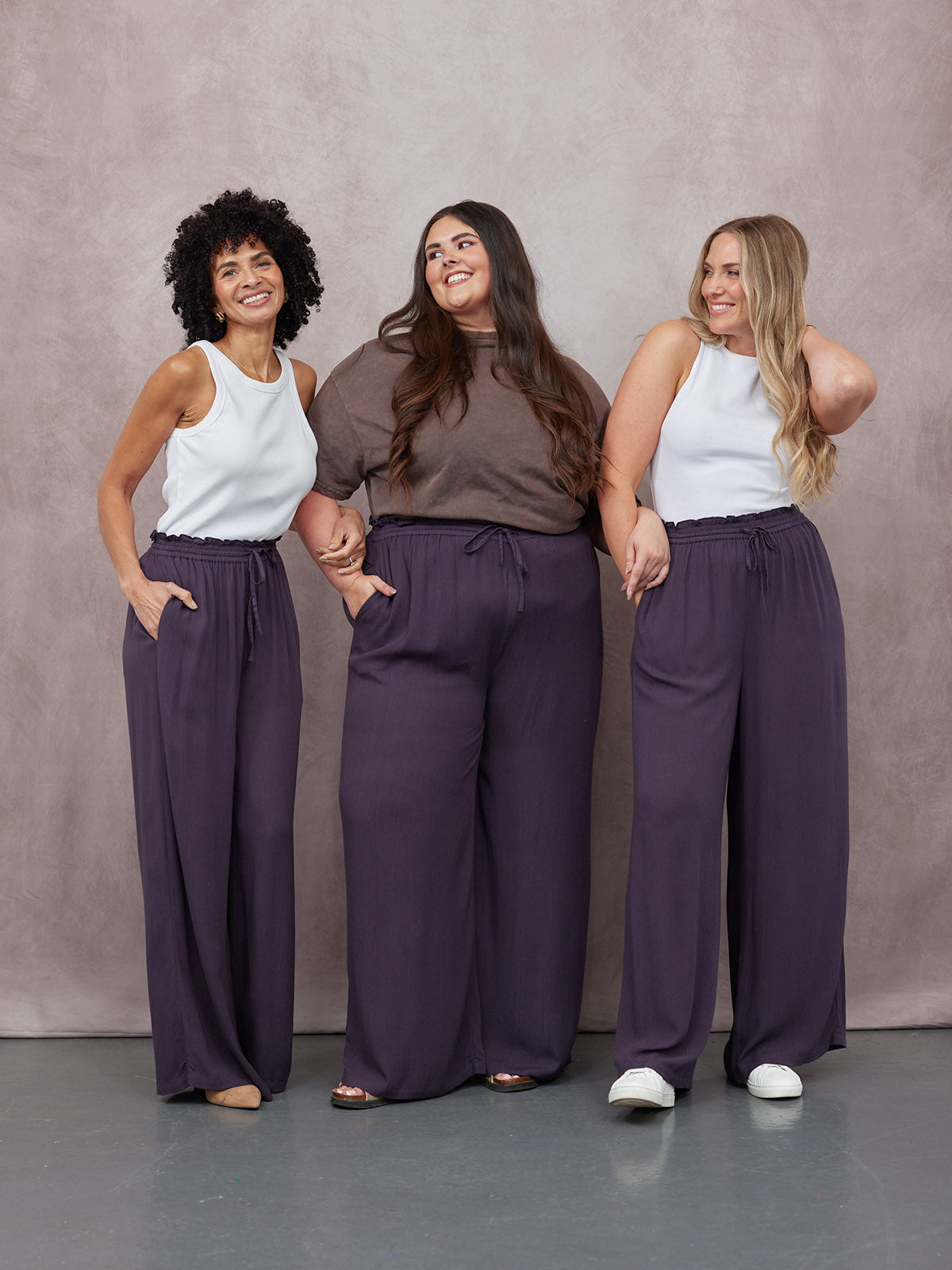 Celia Crinkle Trouser - Washed Navy