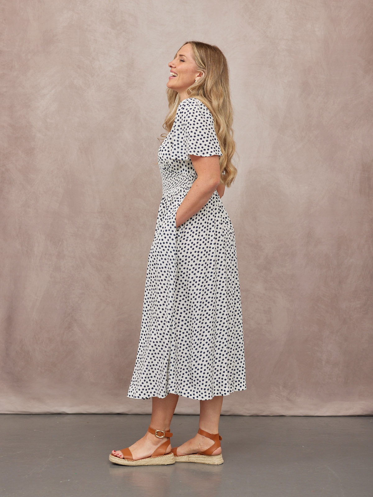 Maddie Short Sleeve Dress - Polka Dot Print