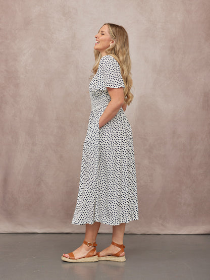 Maddie Short Sleeve Dress - Polka Dot Print