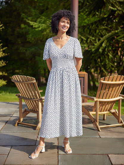 Maddie Short Sleeve Dress - Polka Dot Print