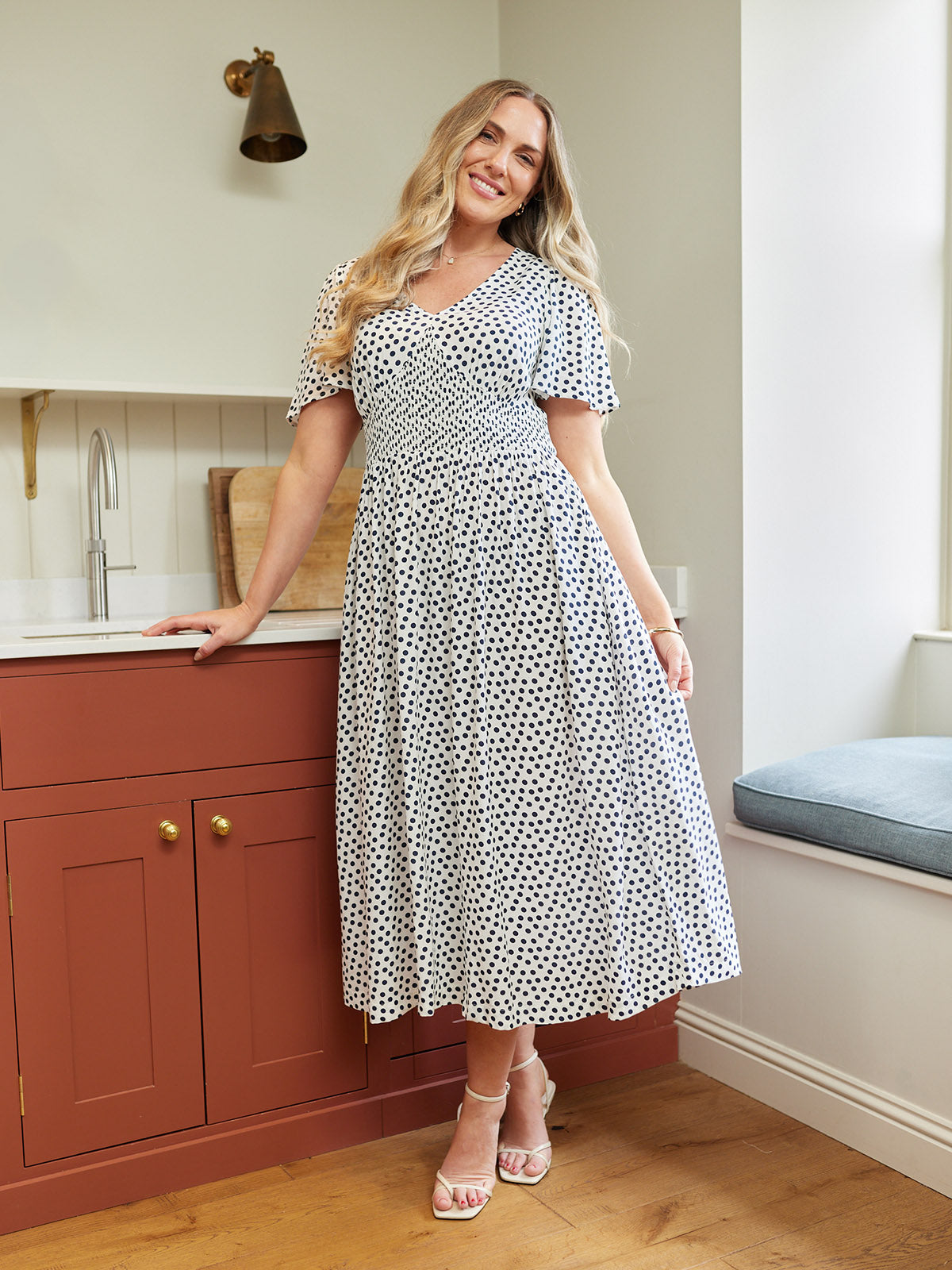 Maddie Short Sleeve Dress - Polka Dot Print