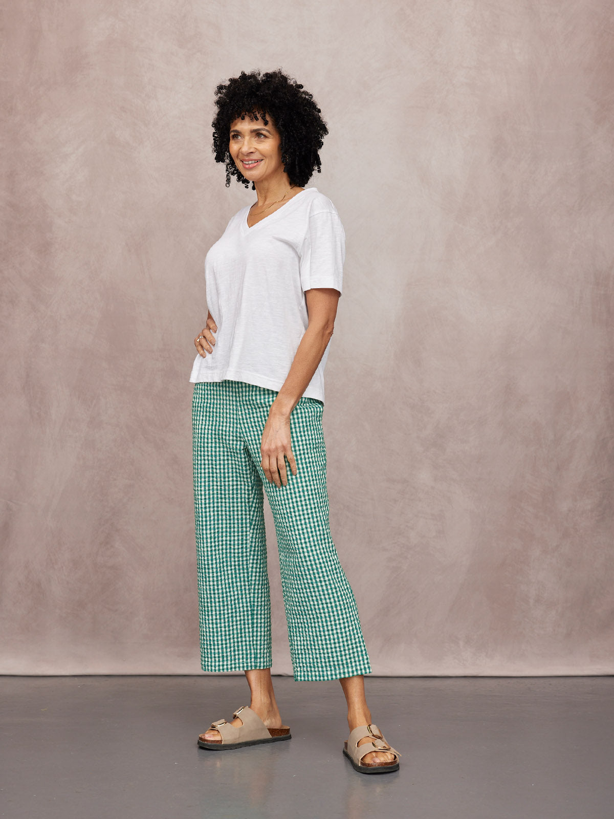 Rhianna Culotte - Green Gingham