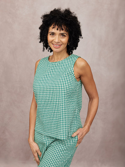 Ruby Tank Top - Green Gingham