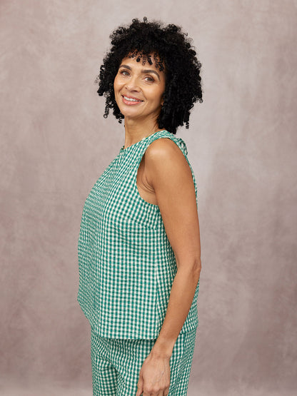 Ruby Tank Top - Green Gingham