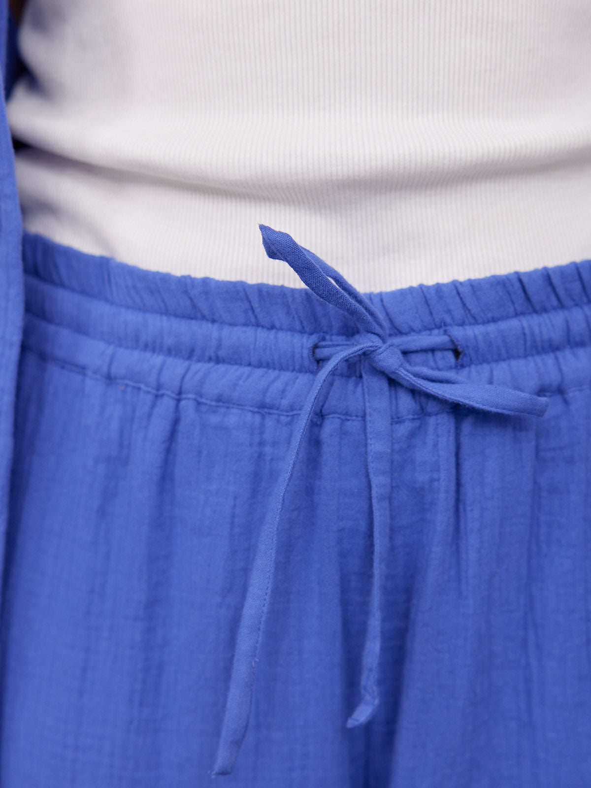 Joy Cotton Crinkle Trouser - Cobalt Blue