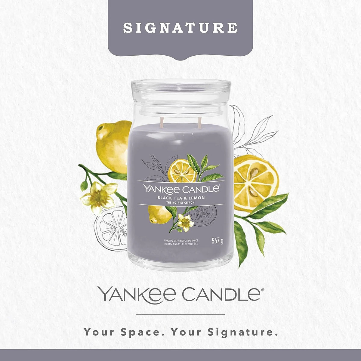 Black Tea & Lemon Signature Large Jar - Black November
