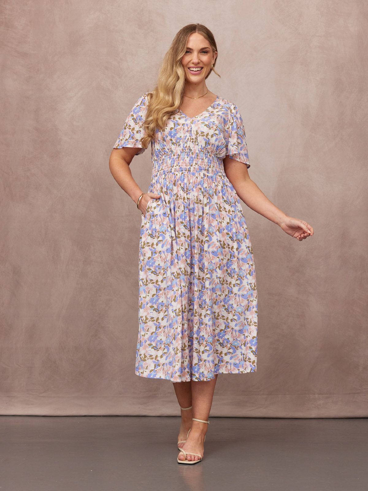 Maddie Short Sleeve Dress - Floral Print