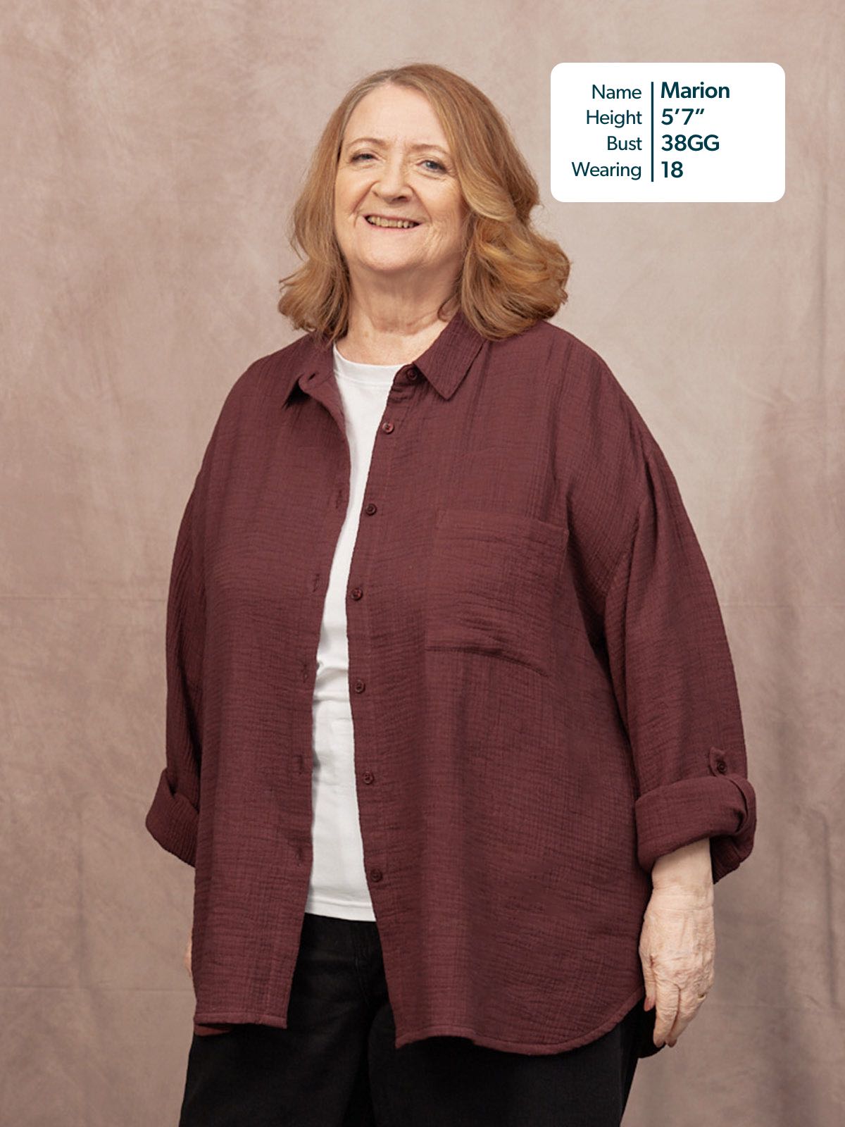 Deborah Oversized Cotton Crinkle Shirt - Brown