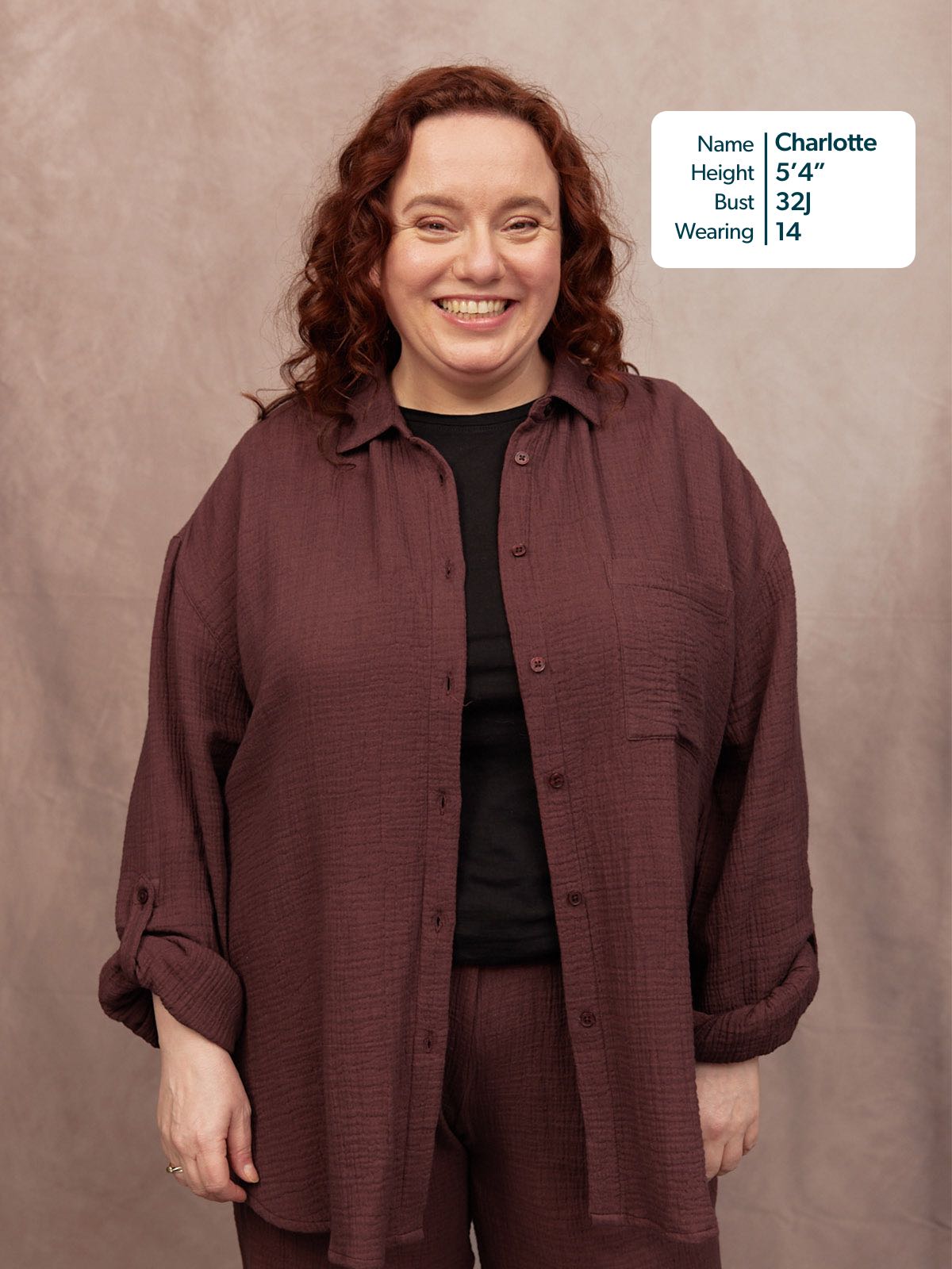 Deborah Oversized Cotton Crinkle Shirt - Brown