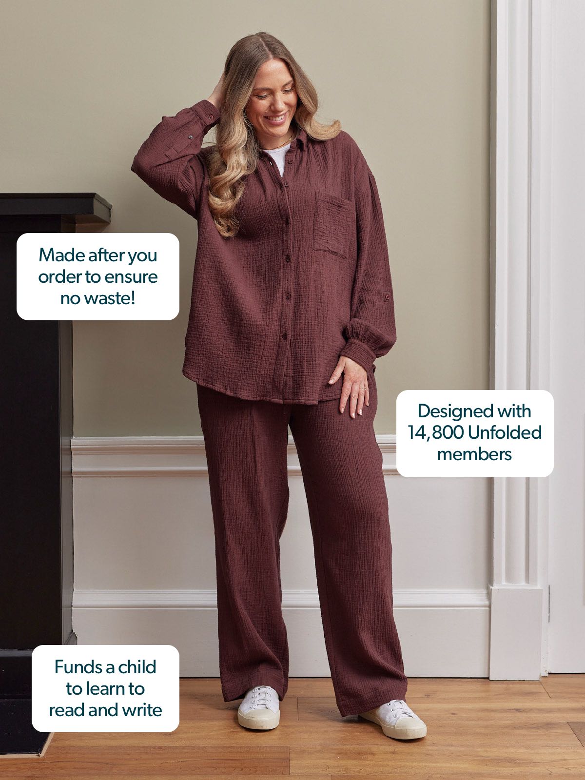 Deborah Oversized Cotton Crinkle Shirt - Brown