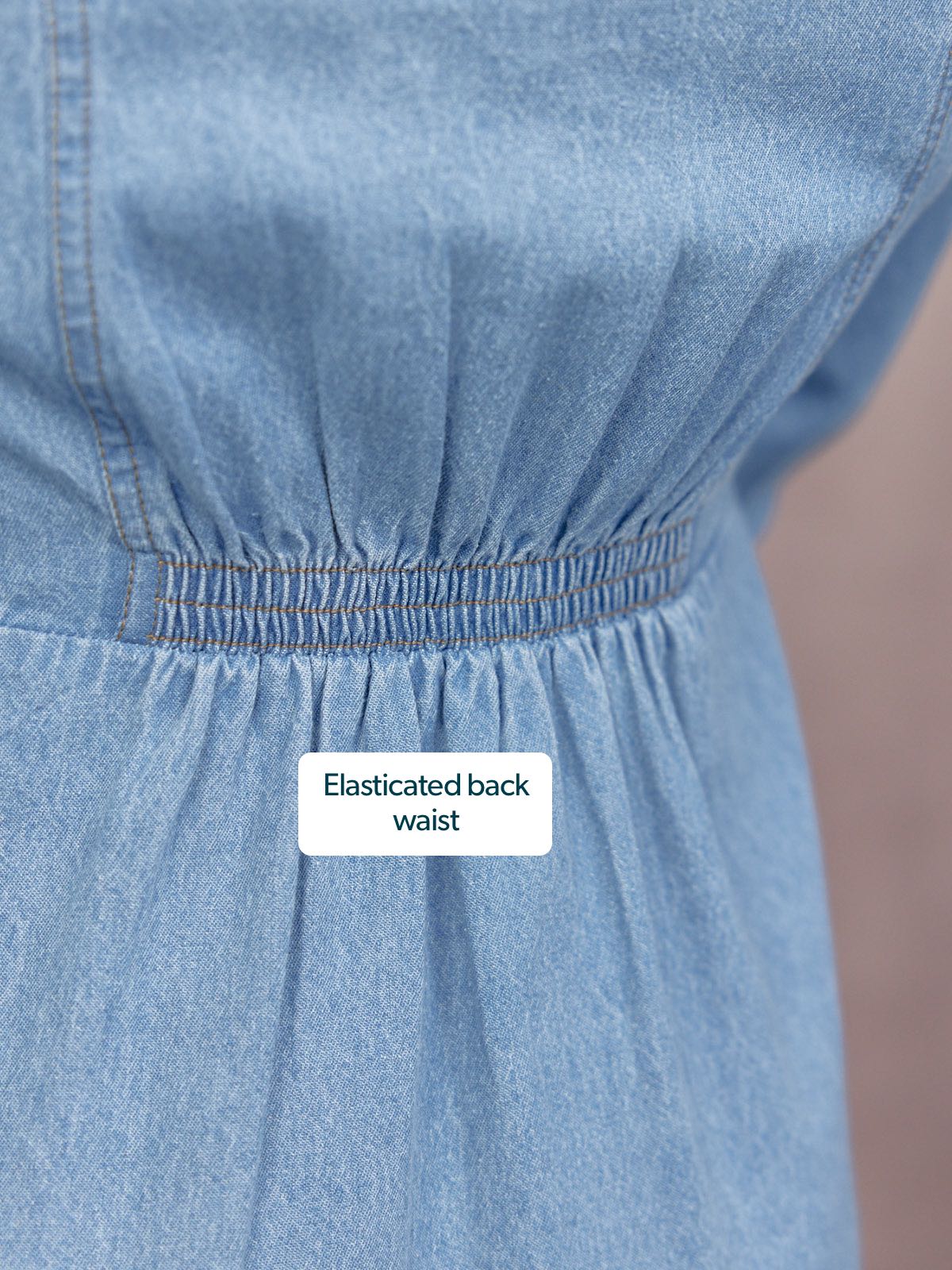Lisa Embroidered Denim Dress - Light Wash Denim