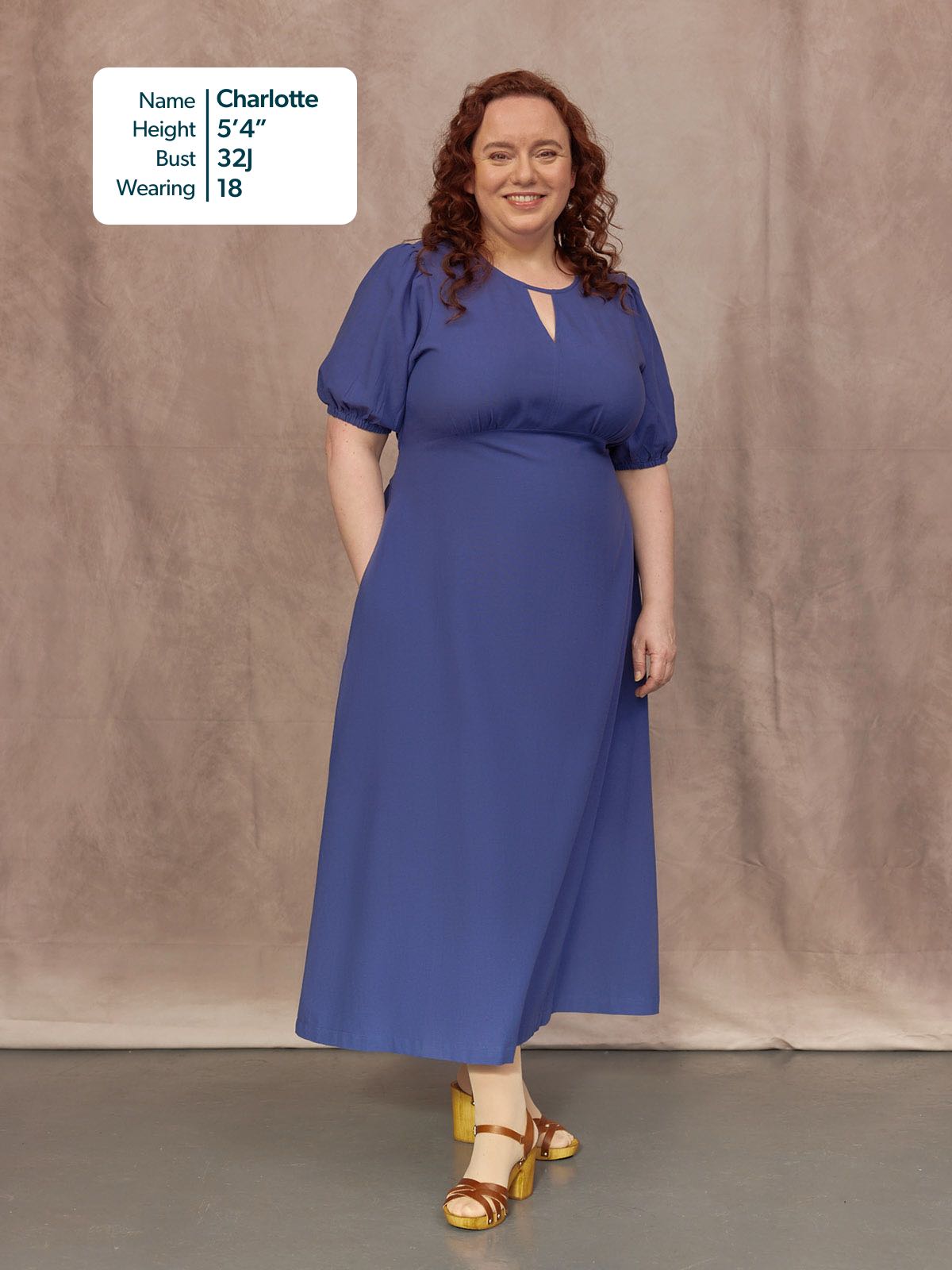 Lydia Bar Neckline Short Sleeve Dress - Blue