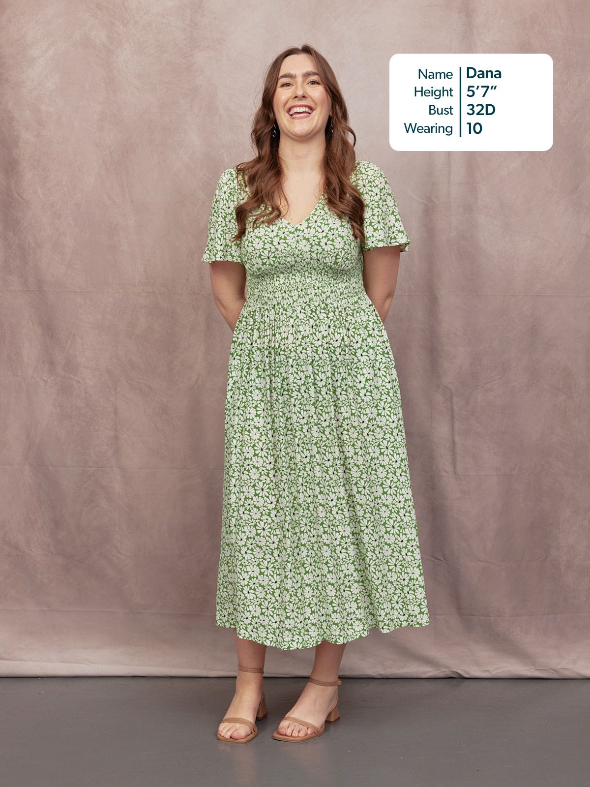 Maddie V-Neck Short Sleeve Dress - Olive Print