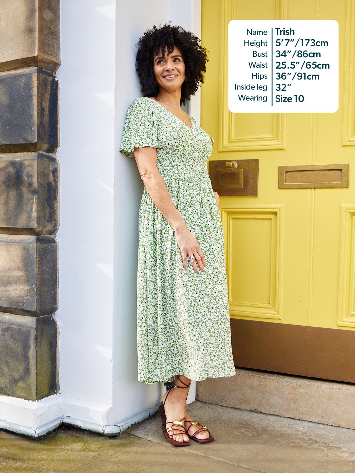 Maddie V-Neck Short Sleeve Dress - Olive Print