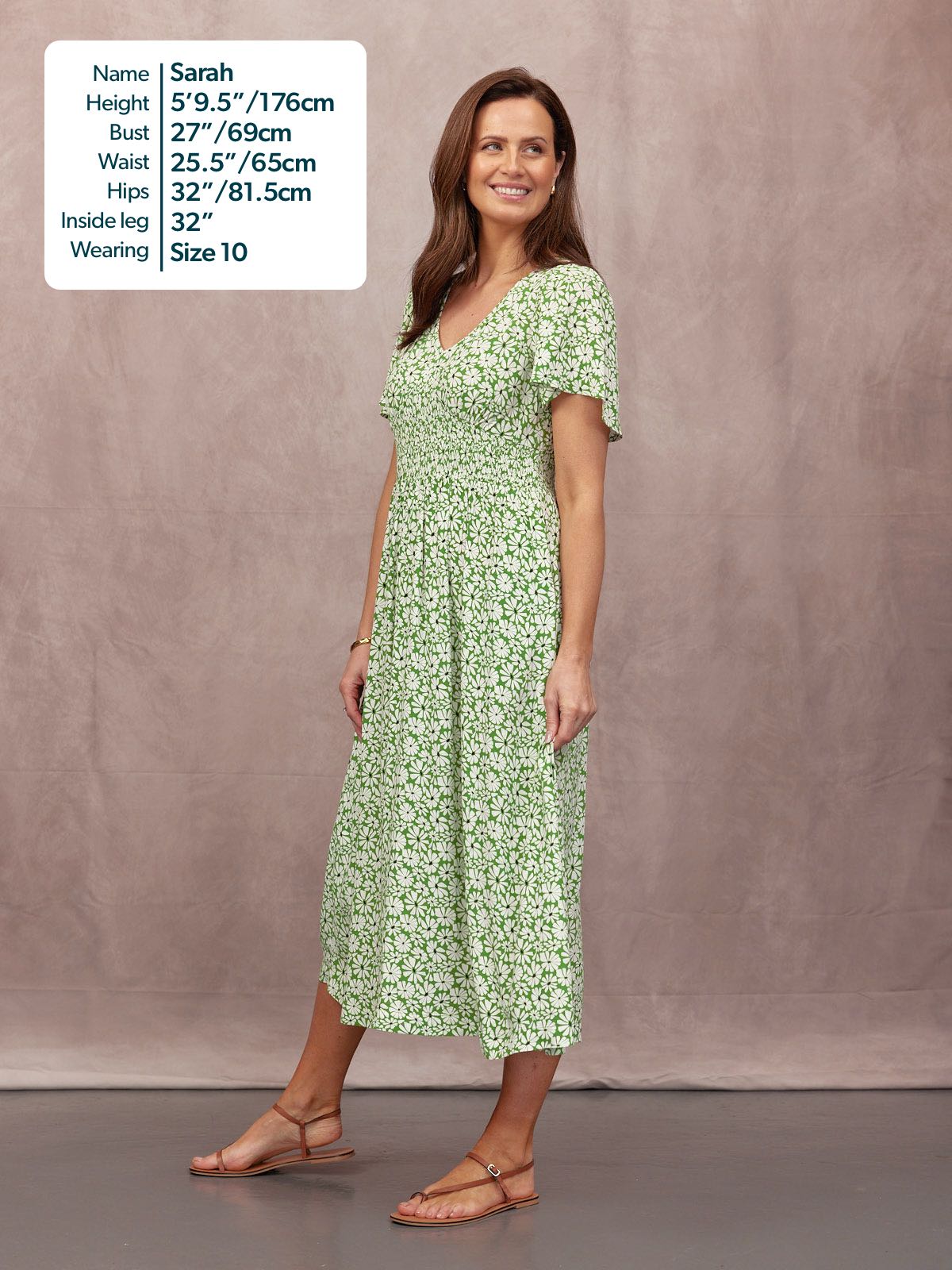 Maddie V-Neck Short Sleeve Dress - Olive Print
