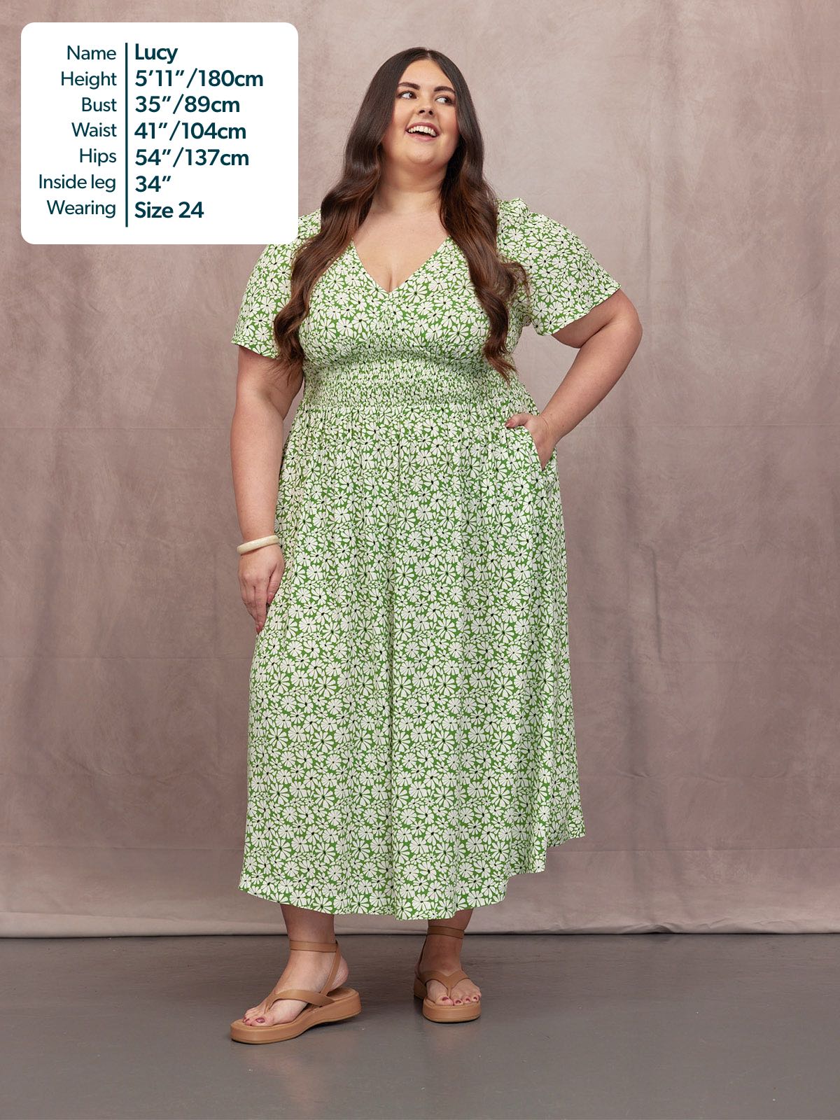 Maddie V-Neck Short Sleeve Dress - Olive Print