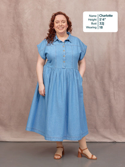 Rhiona Shirt Dress - Mid Wash Denim