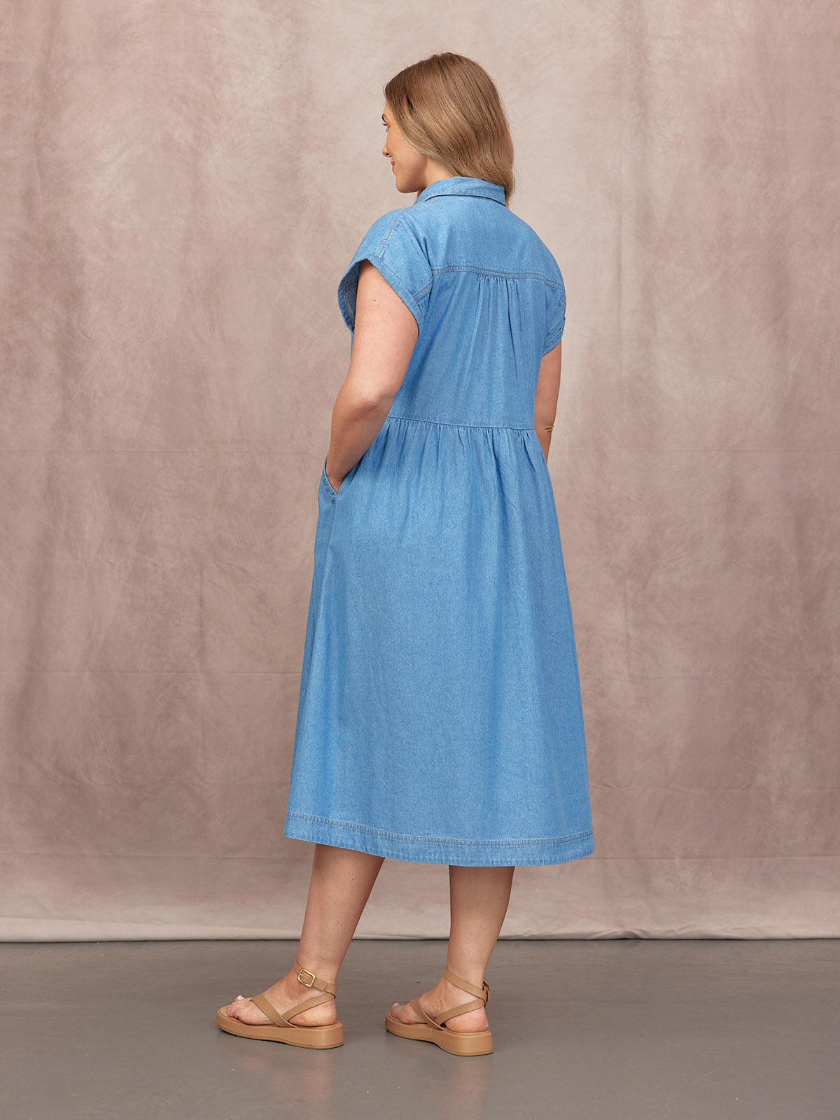 Rhiona Shirt Dress - Mid Wash Denim
