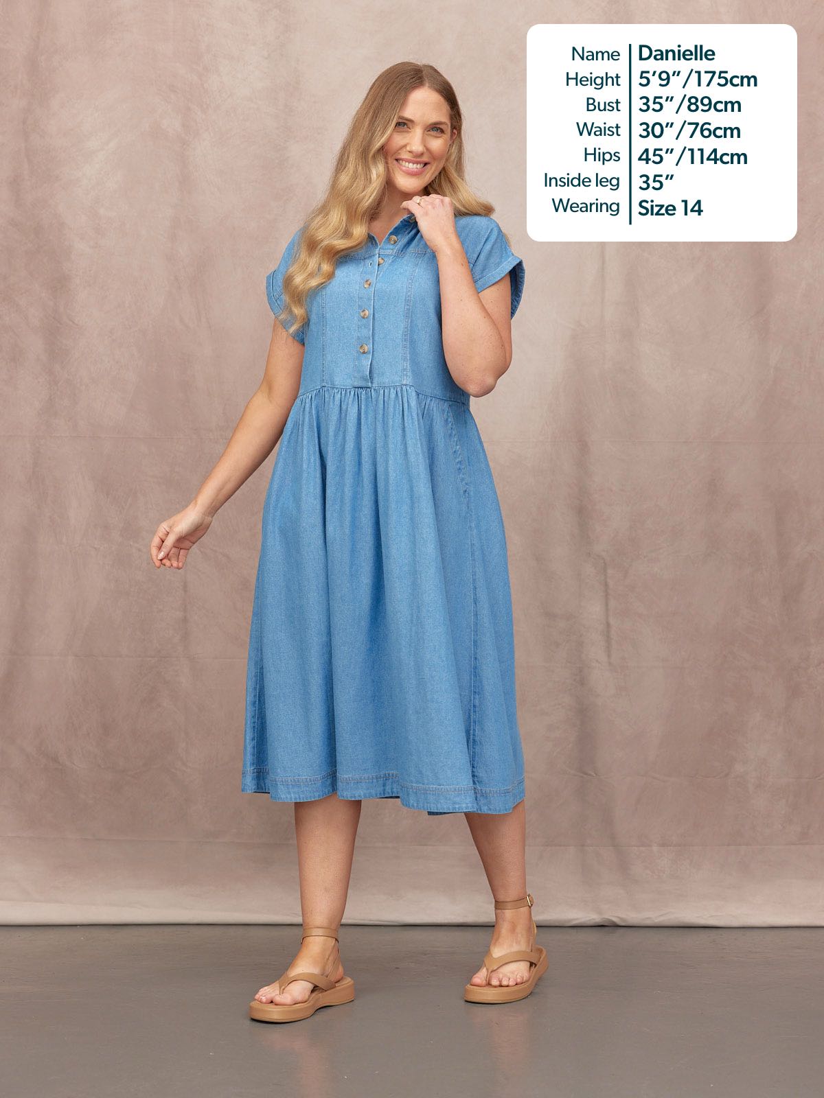Rhiona Shirt Dress - Mid Wash Denim