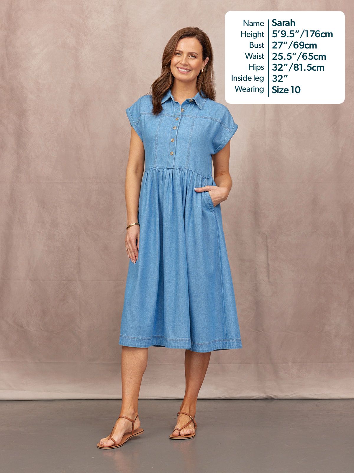 Rhiona Shirt Dress - Mid Wash Denim