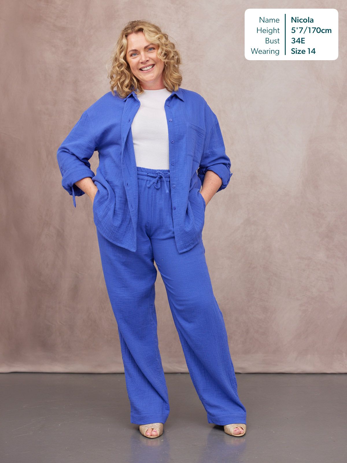 Deborah Oversized Cotton Crinkle Shirt - Cobalt Blue