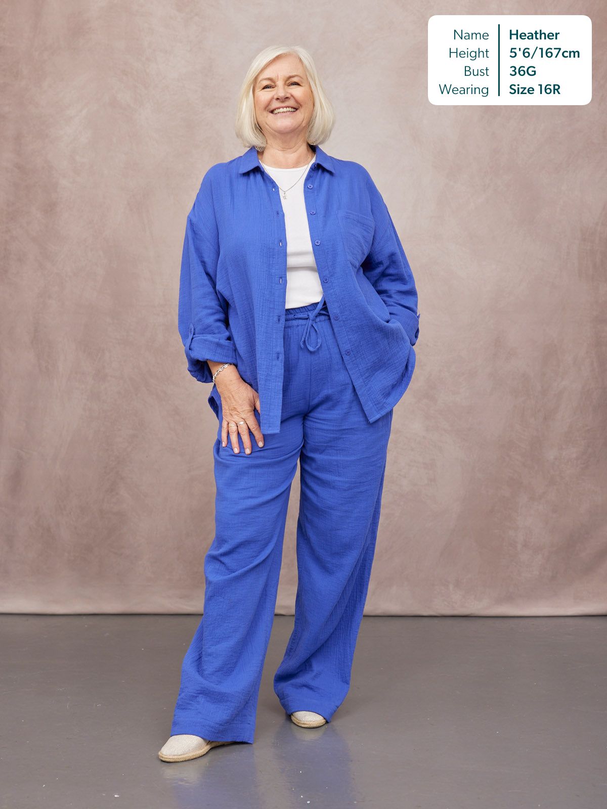 Joy Cotton Crinkle Trouser - Cobalt Blue