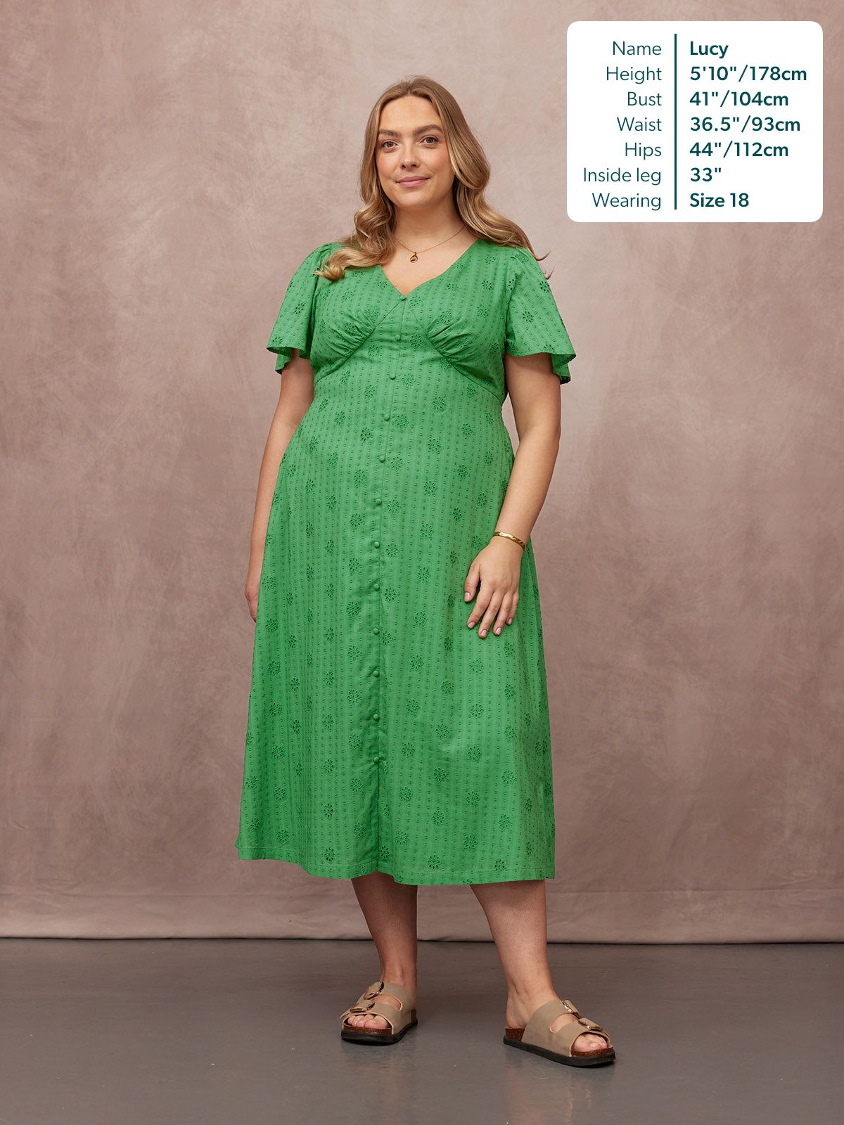 Allegra Broderie Dress - Green