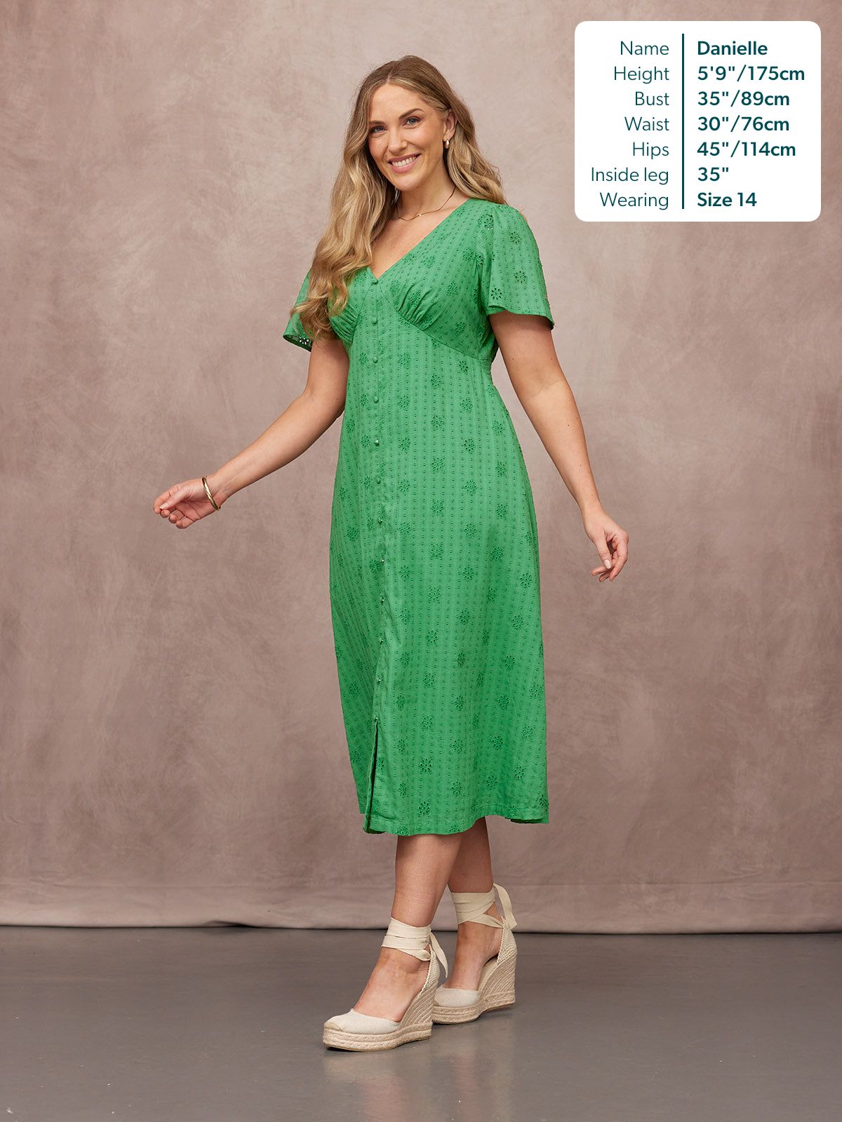 Allegra Broderie Dress - Green