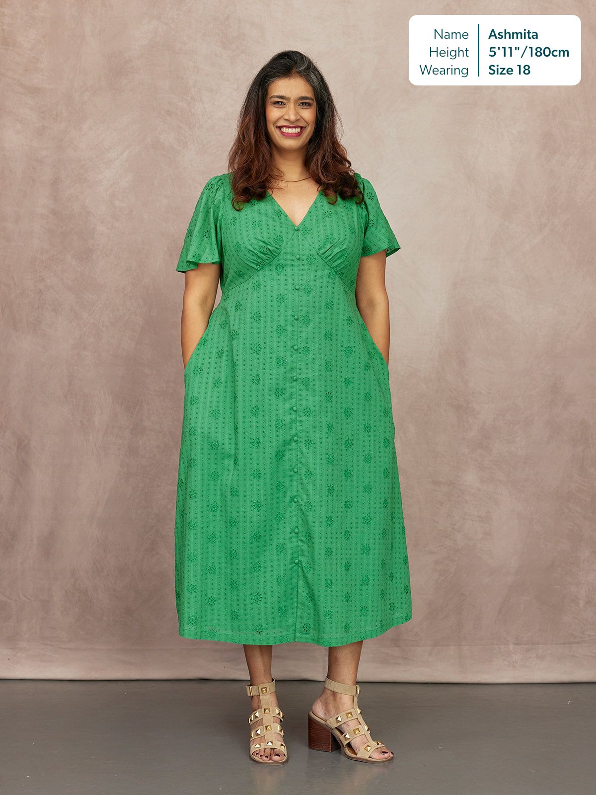 Allegra Broderie Dress - Green