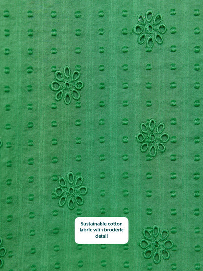 Allegra Broderie Dress - Green