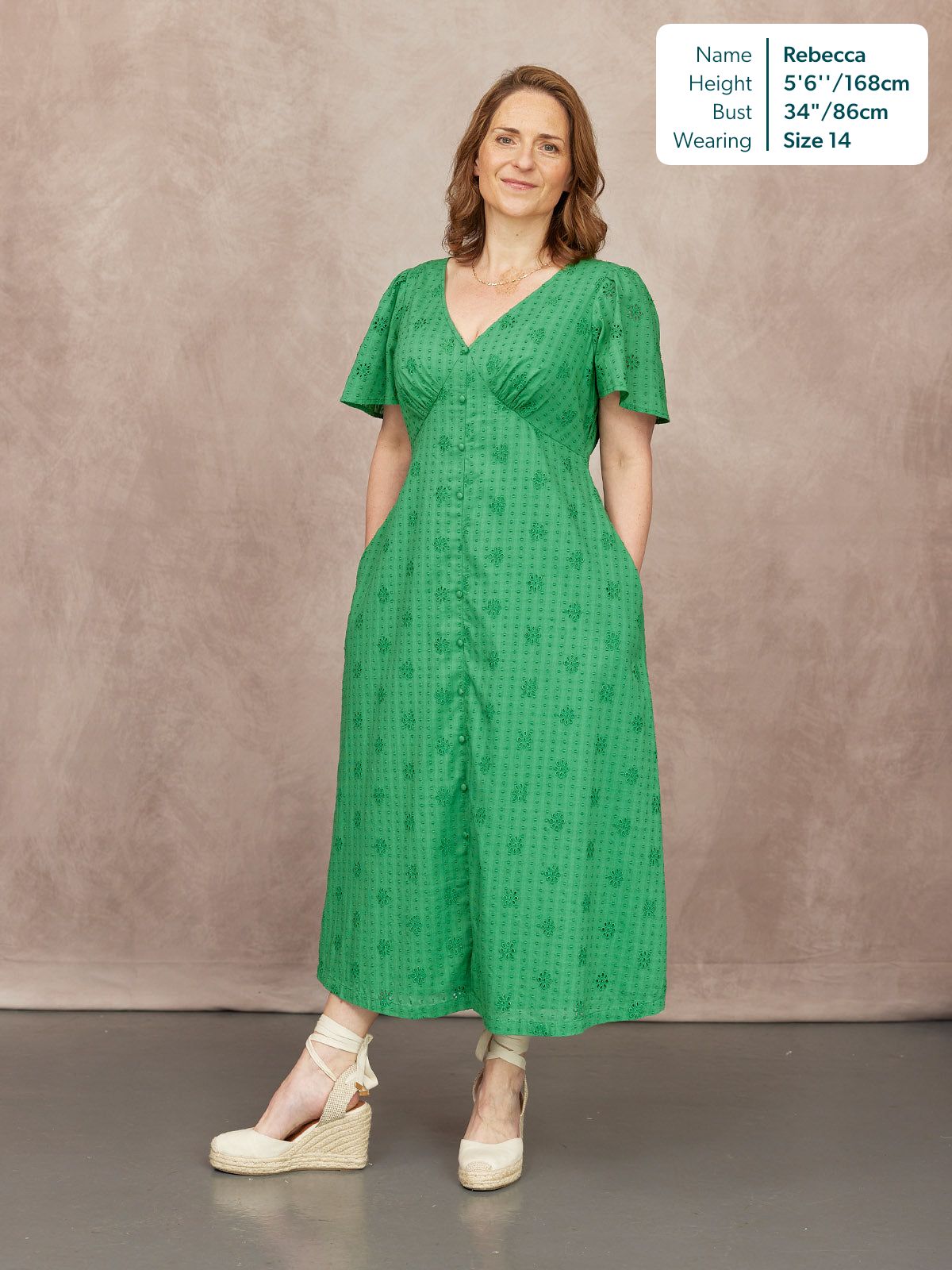 Allegra Broderie Dress - Green