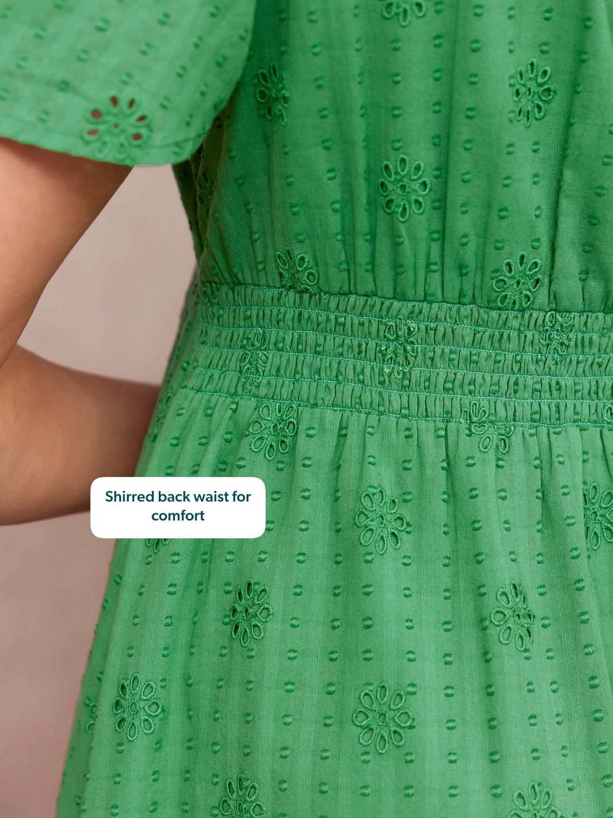 Allegra Broderie Dress - Green