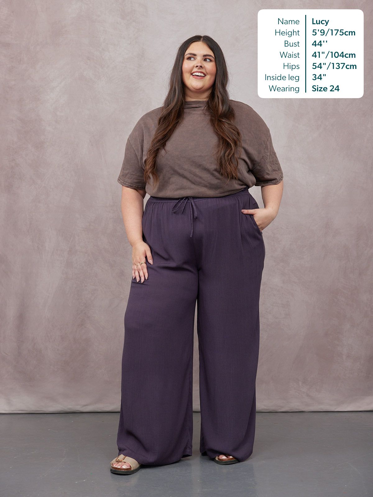 Celia Crinkle Trouser - Washed Navy