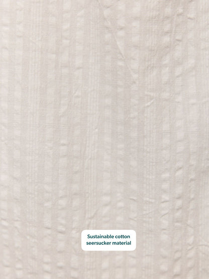 Fiona Tiered Dress - White & Navy