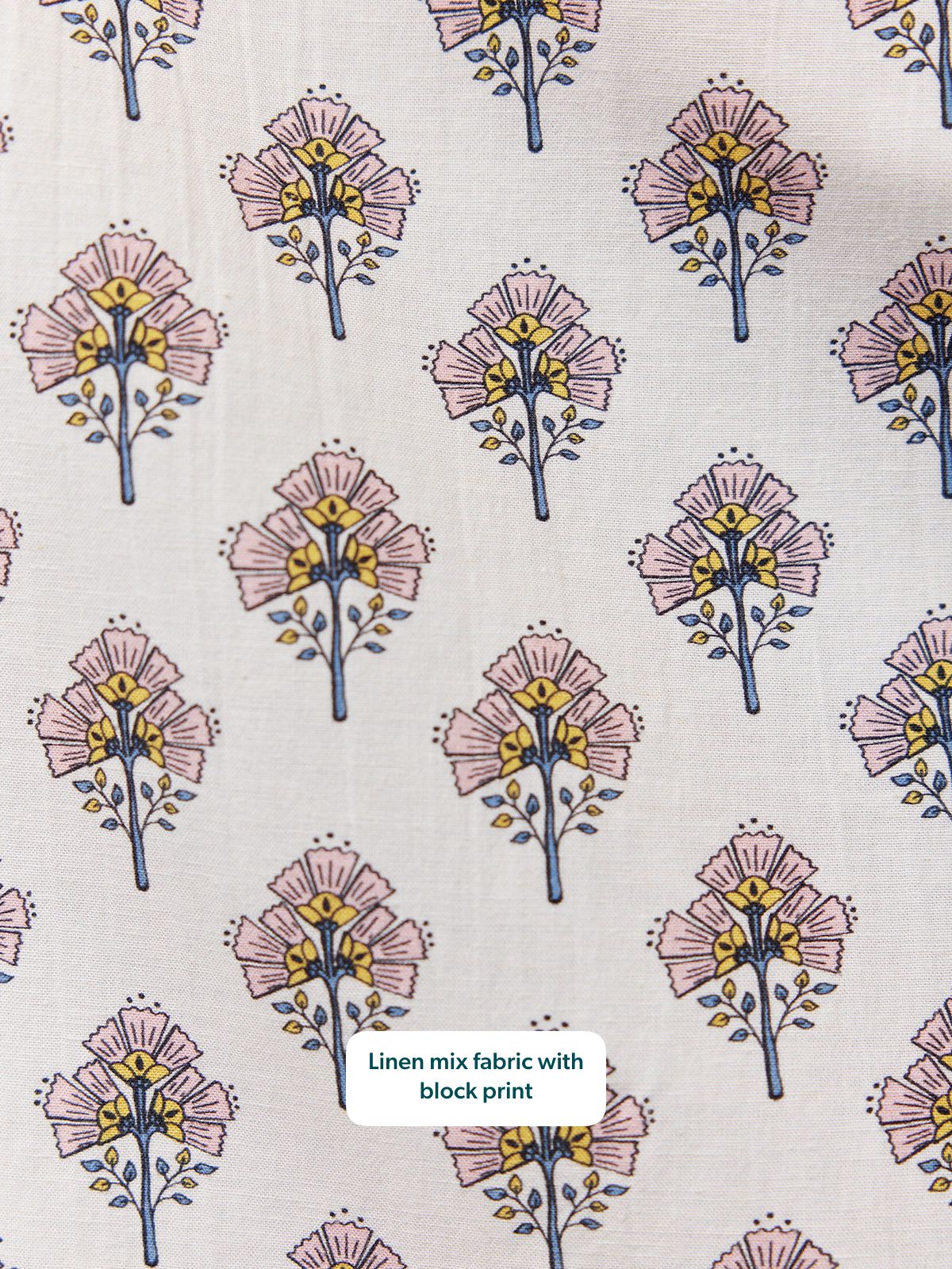 Flora Block Print Dress - Ecru Print