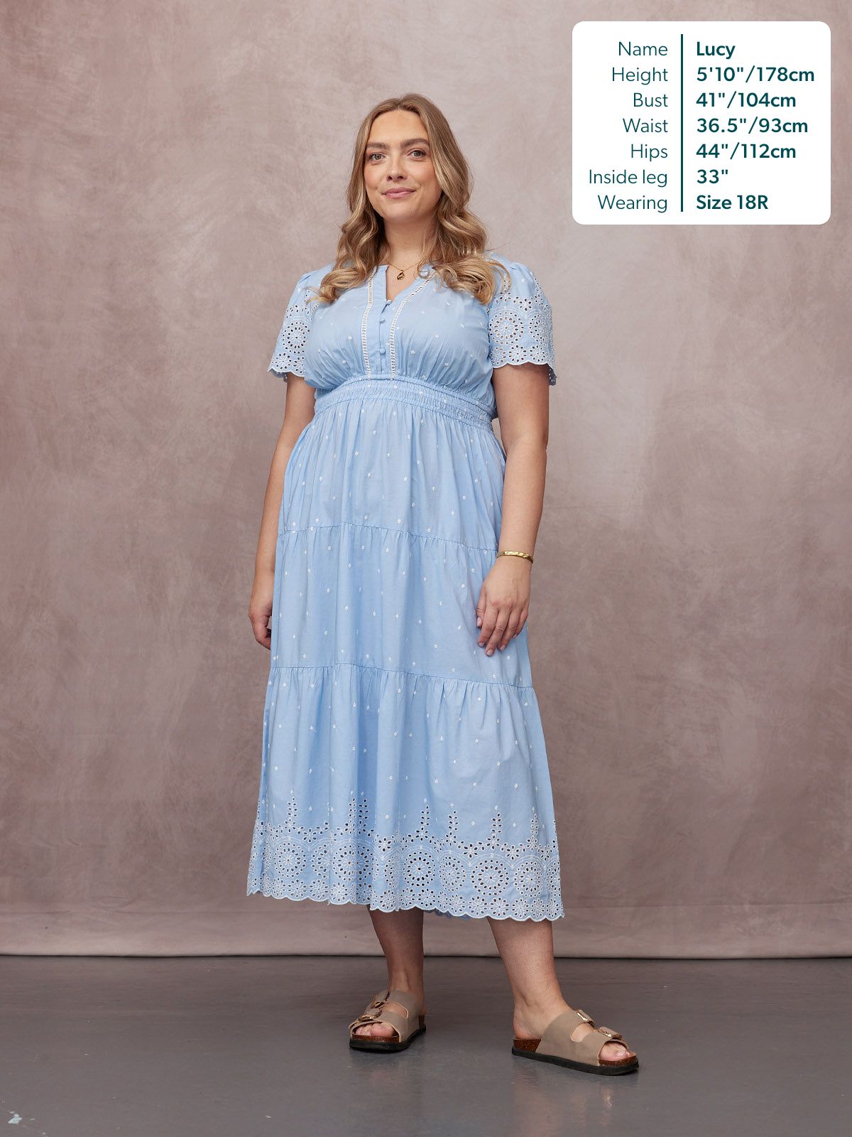 Georgie Cotton Summer Dress - Blue/White
