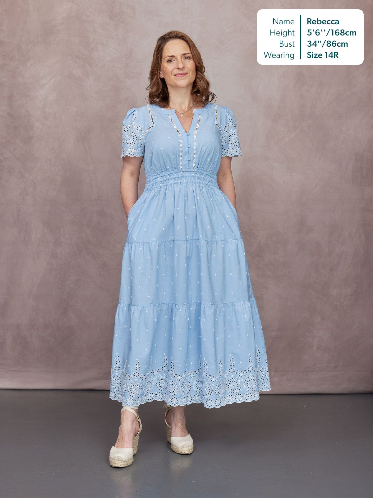 Georgie Cotton Summer Dress - Blue/White