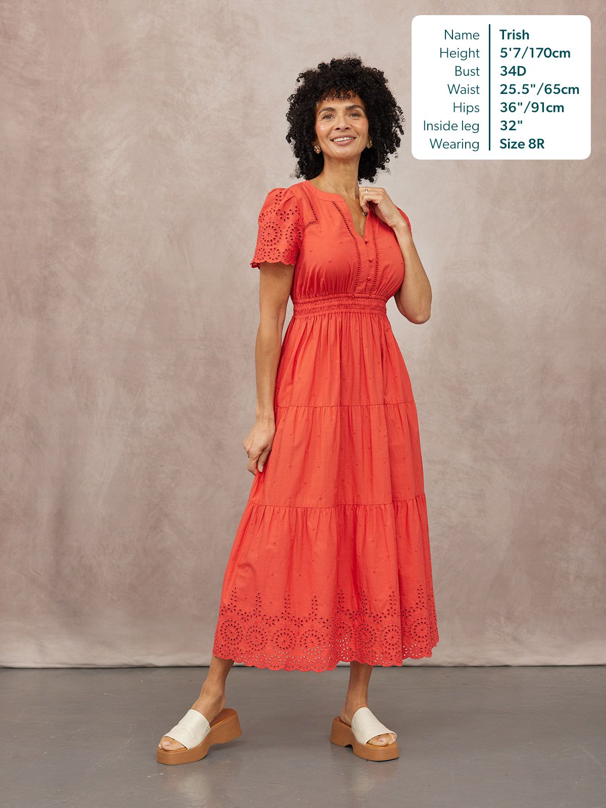 Georgie Cotton Summer Dress - Red