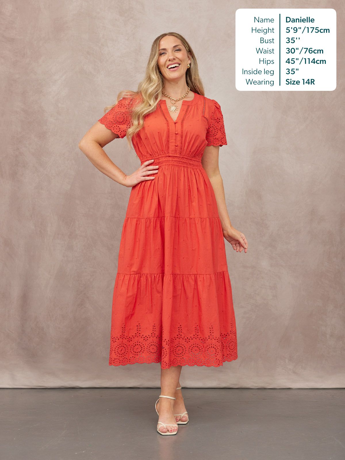 Georgie Cotton Summer Dress - Red