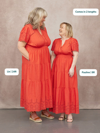 Georgie Cotton Summer Dress - Red