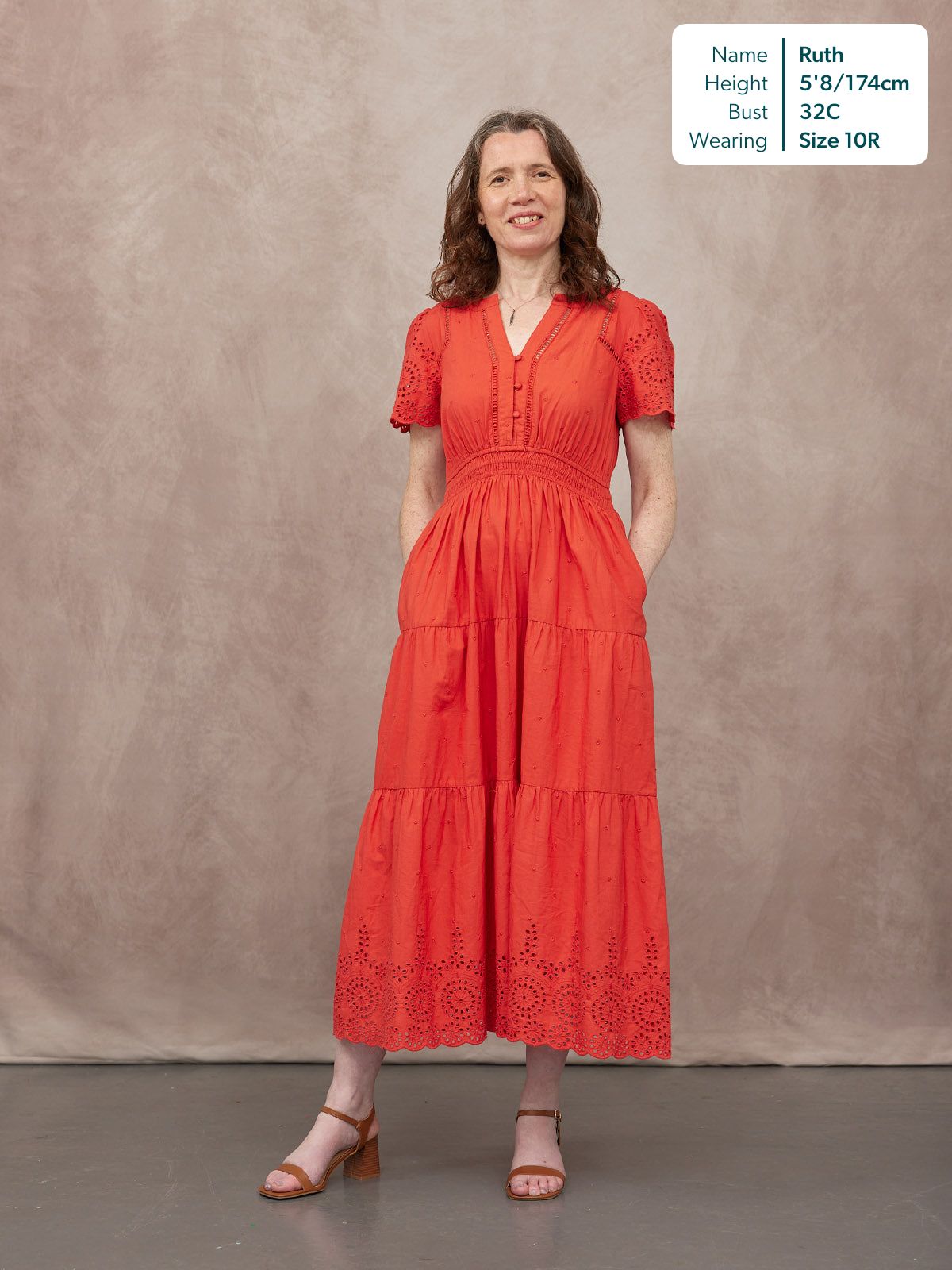 Georgie Cotton Summer Dress - Red