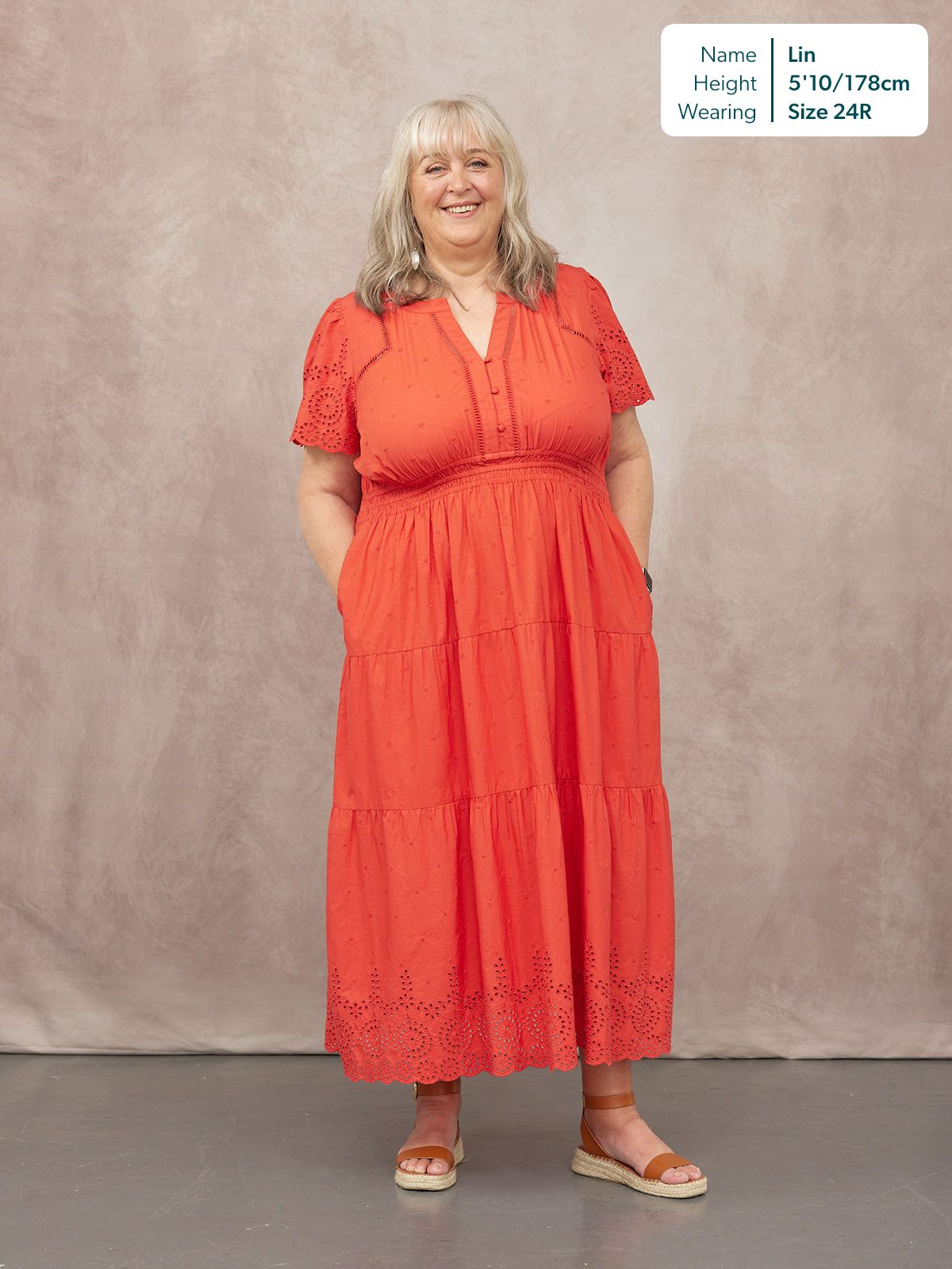 Georgie Cotton Summer Dress - Red