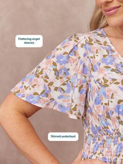 Maddie Short Sleeve Dress - Floral Print