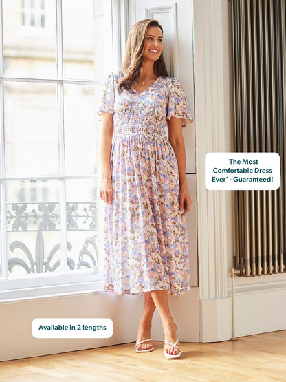 Maddie Short Sleeve Dress - Floral Print