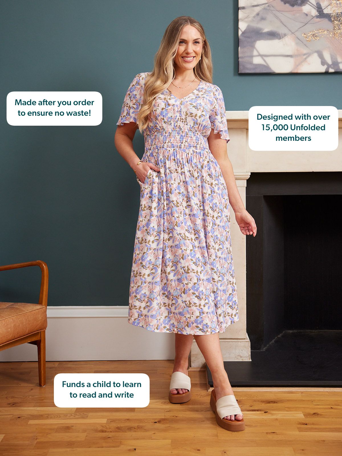 Maddie Short Sleeve Dress - Floral Print