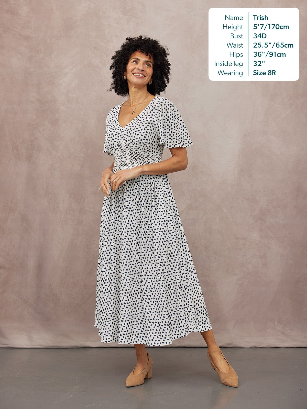 Maddie Short Sleeve Dress - Polka Dot Print