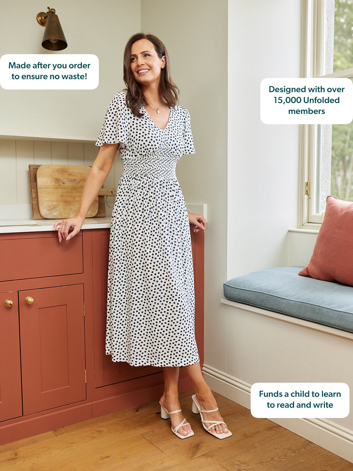 Maddie Short Sleeve Dress - Polka Dot Print