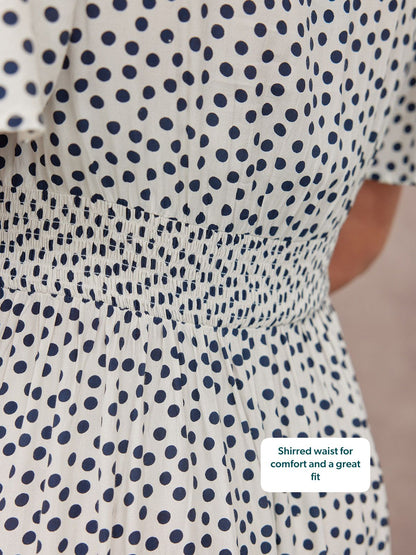 Maddie Short Sleeve Dress - Polka Dot Print