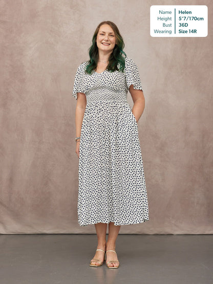 Maddie Short Sleeve Dress - Polka Dot Print
